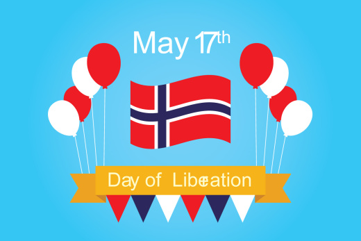 挪威解放日矢量插图Norwegian Day Of Libe