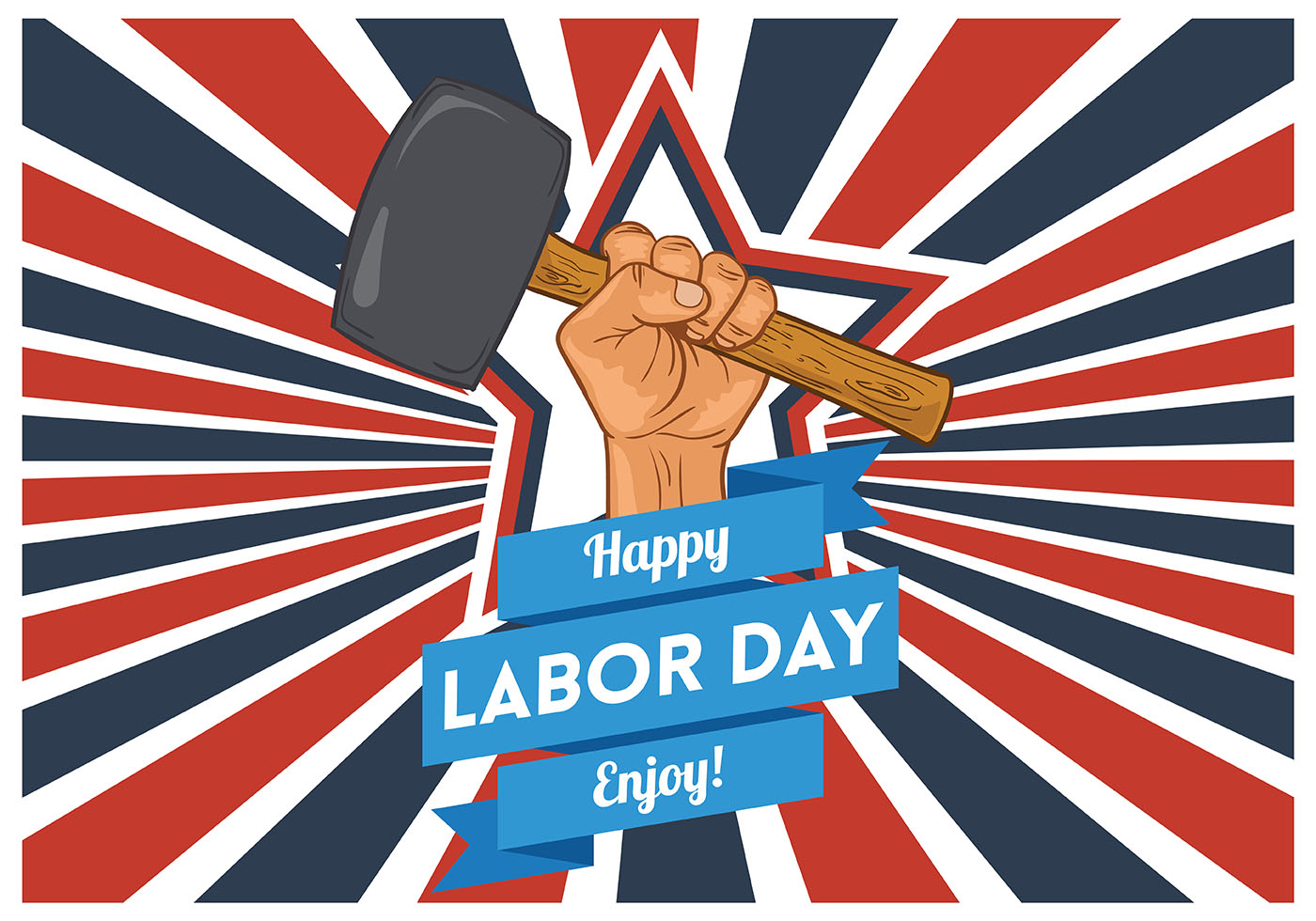 劳动节怀旧矢量海报Labor Day Vector Back