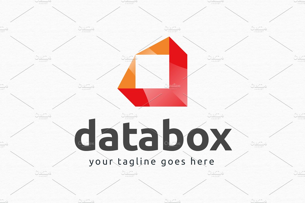 红色几何形状VI提案贴图样机模板Databox-Corpor