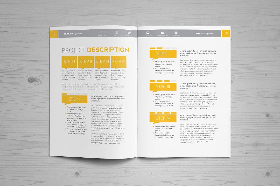 黄色元素企业画册设计素材Jogja Simple Propo