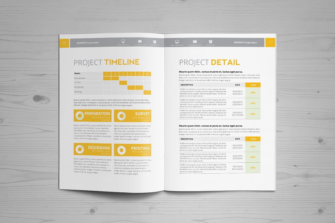 黄色元素企业画册设计素材Jogja Simple Propo