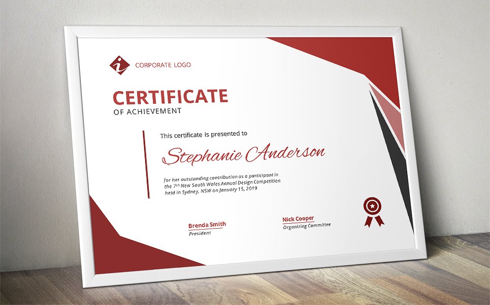 商务商业荣誉证书设计模板10 modern certific