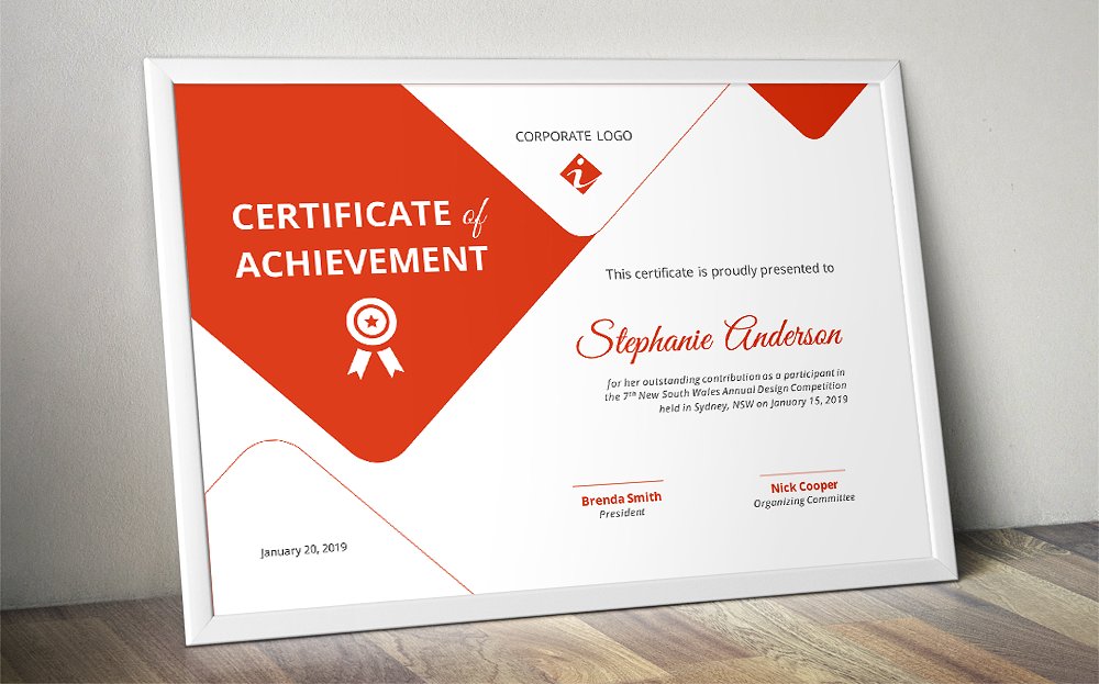 几何形状证书设计模板Creative certificate