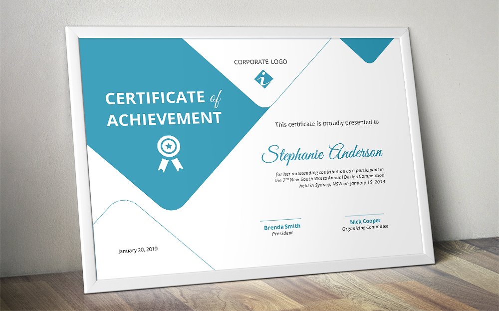 几何形状证书设计模板Creative certificate