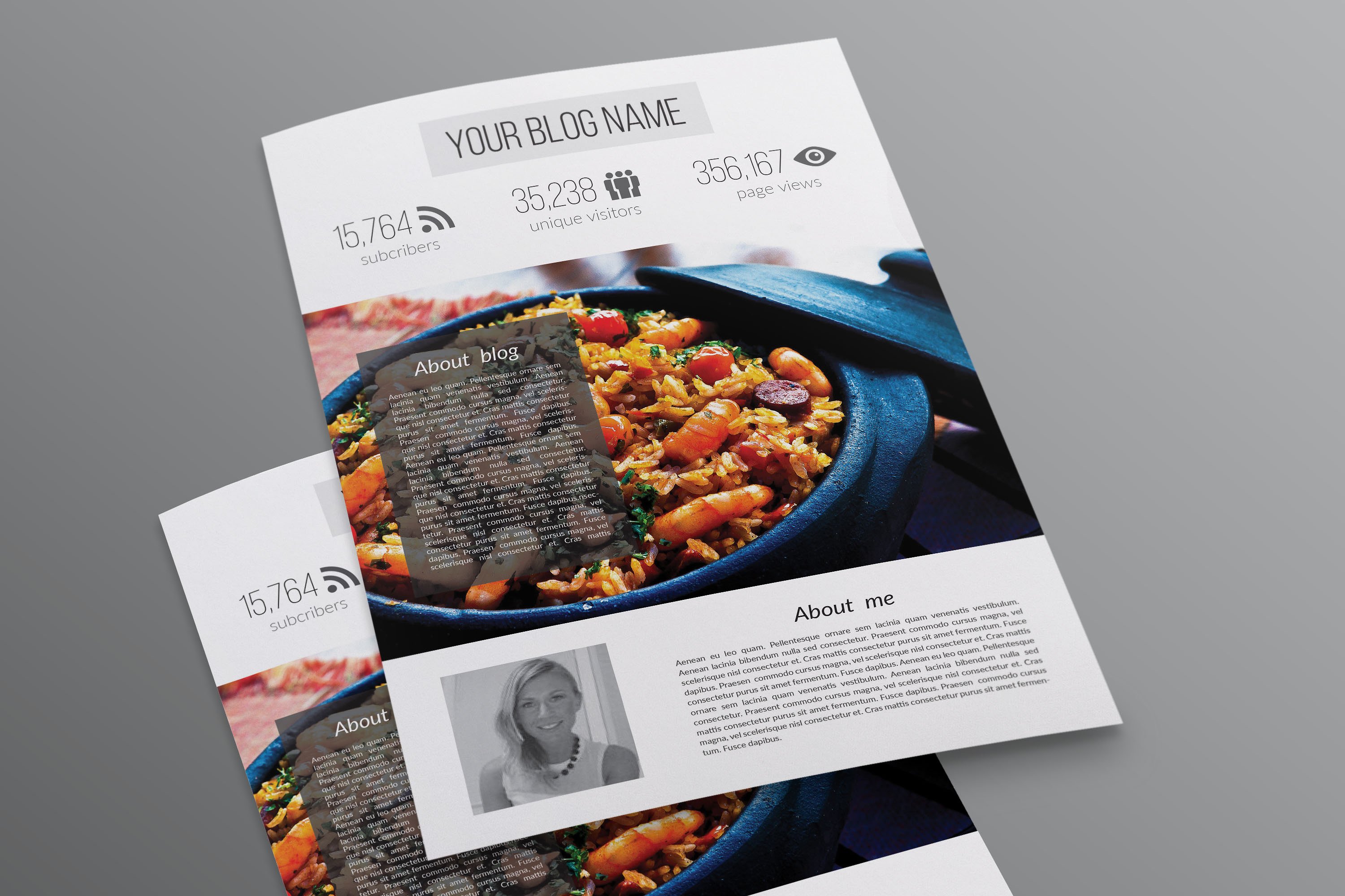 餐饮美食排版传单设计素材2 page media kit