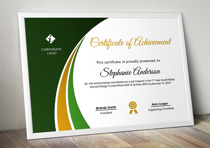 圆弧元素荣誉证书设计模板Modern Certificate