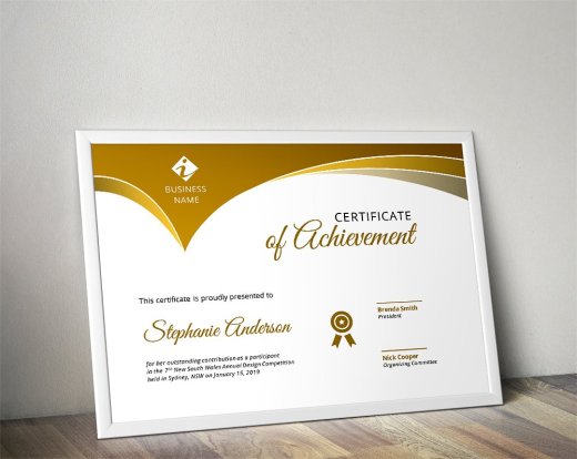 圆弧形状证书设计模板Certificate template