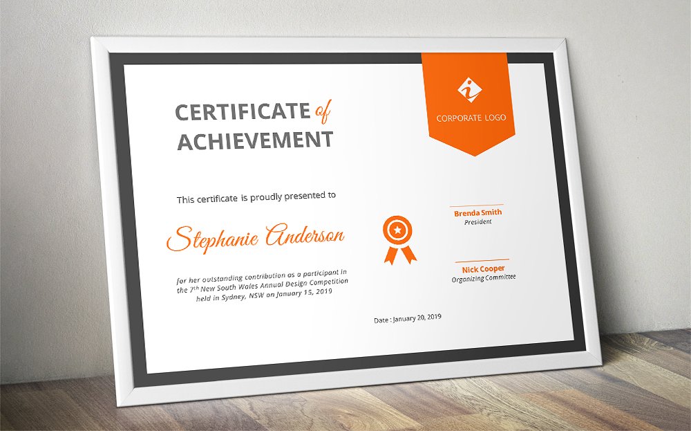 荣誉证书设计模板Ribbon certificate tem