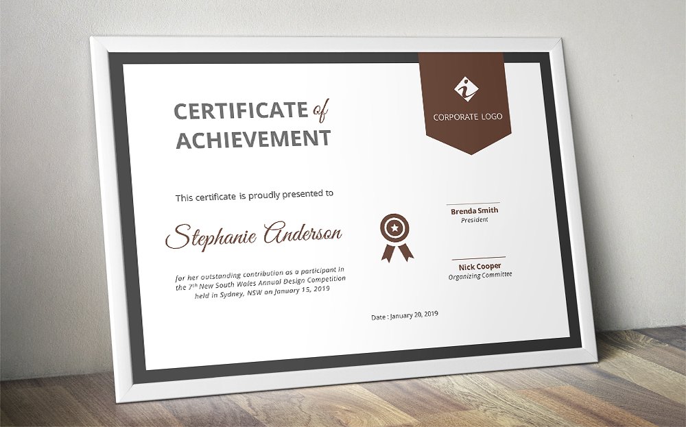 荣誉证书设计模板Ribbon certificate tem