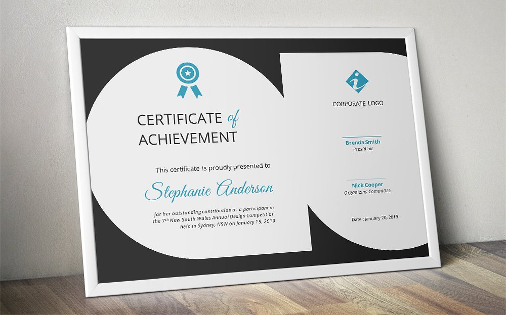 企业证书设计模板Tear drops certificate