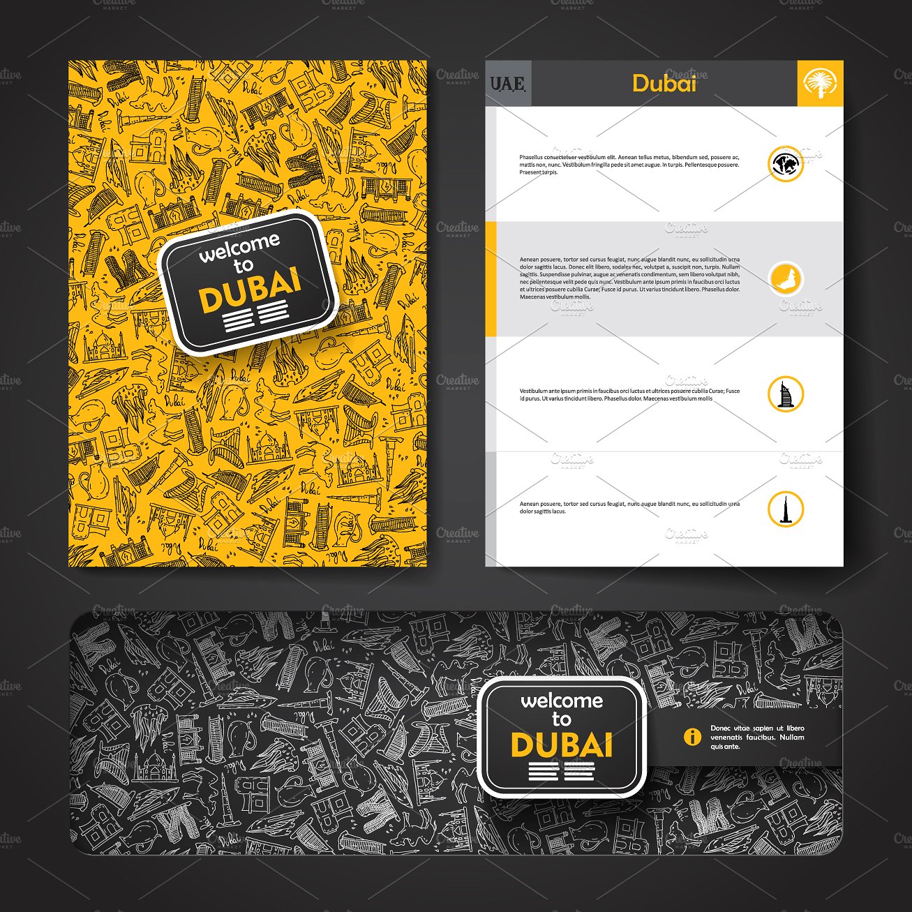 企业商务封面设计模板Dubai brochure templ