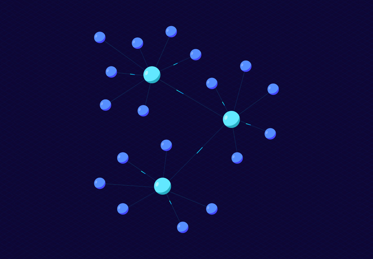 紫色区块链概念等距插图素描插画矢量设计素材Blockchai