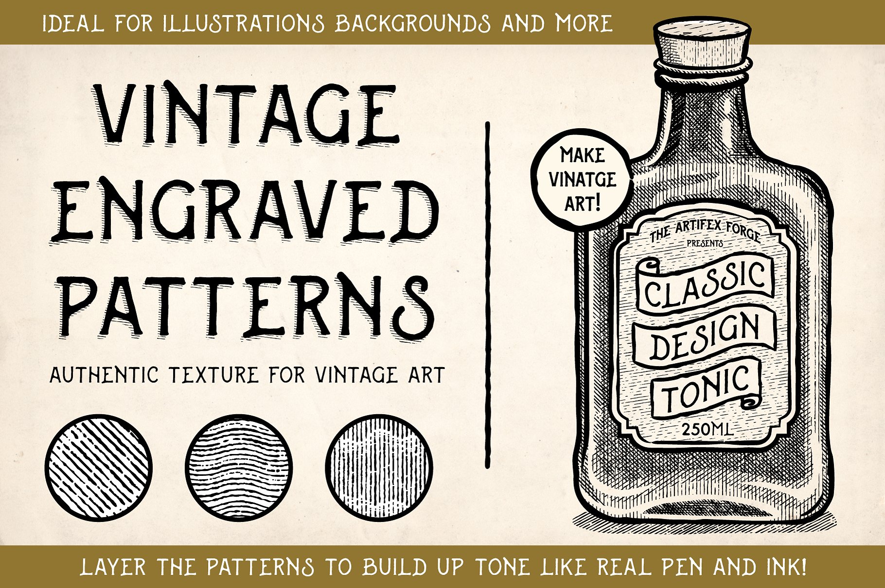 复古纹理图案设计素材Vintage Engraved Pat