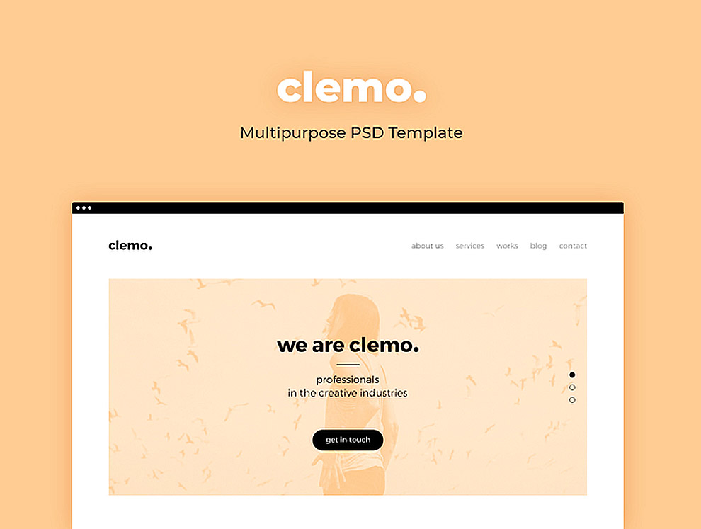现代简约创意机构公司企业官网PSD网页模板Clemo Mul