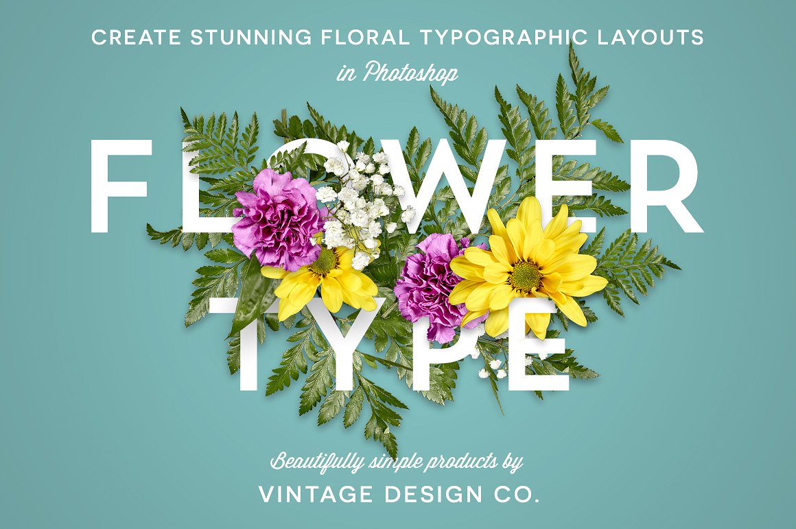 花卉设计素材包FlowerType for Photosho