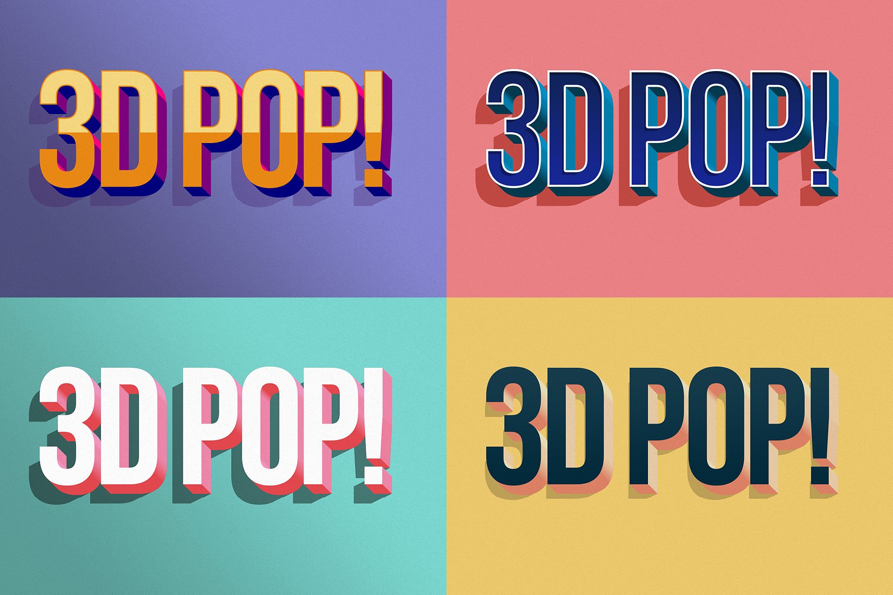 3D文字效果3D POP! Photoshop Effect