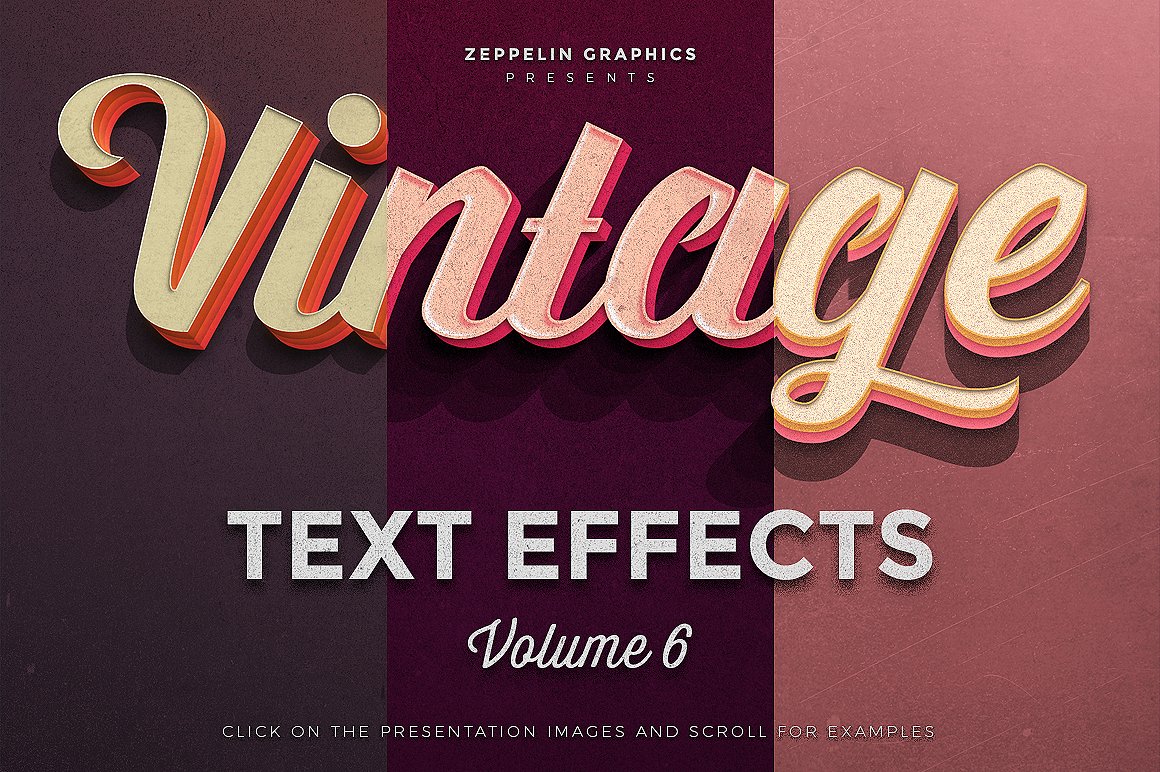 复古3D文字效果Vintage Text Effects V