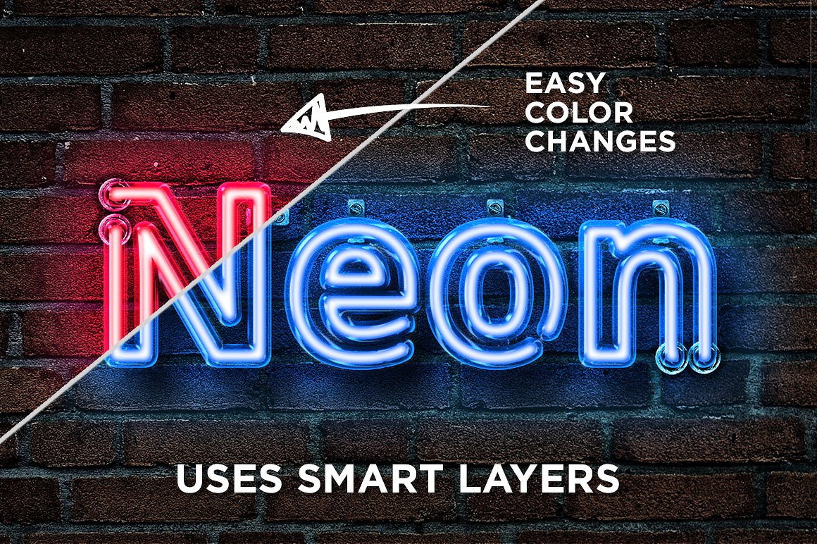 Realistic Neon Photoshop Effec