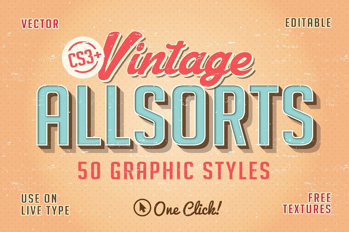 复古纹理文字效果Vintage Allsorts Graph