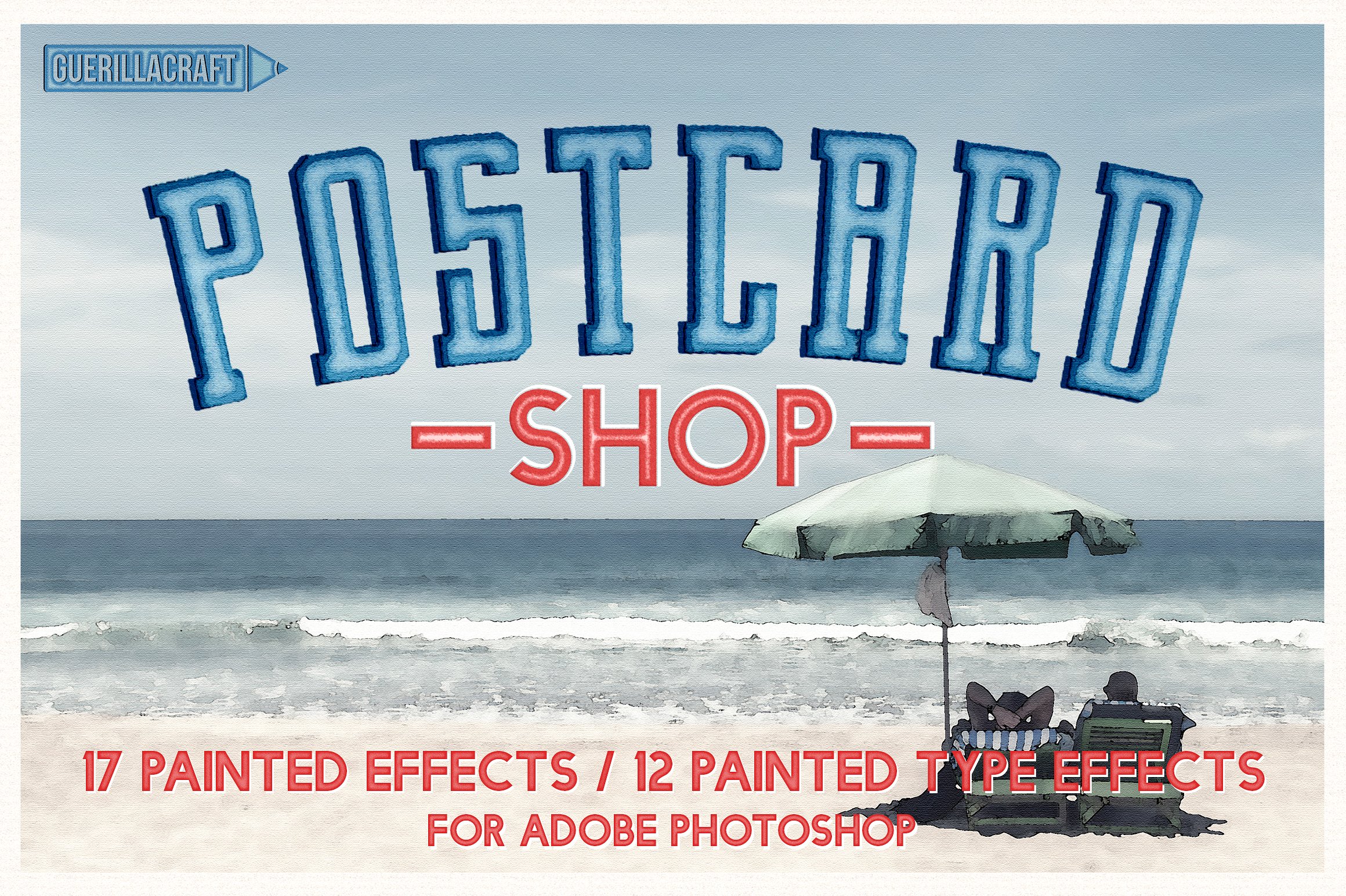 彩绘效果PSD模板Postcard Shop for Ado
