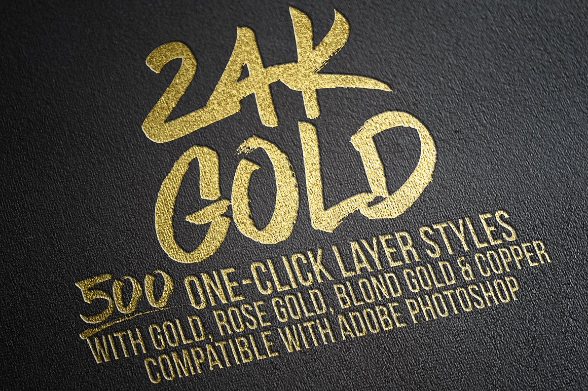 金箔图案图层样式Photoshop500 Gold Foil