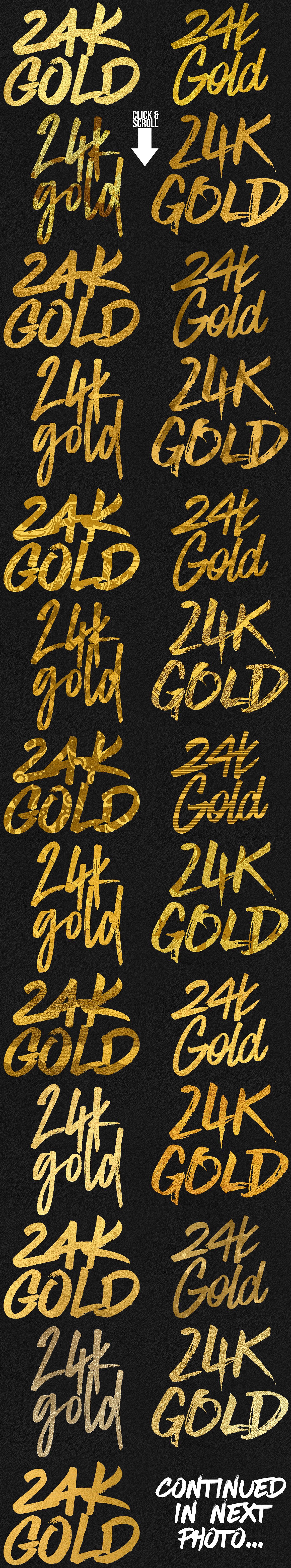 金箔图案图层样式Photoshop500 Gold Foil