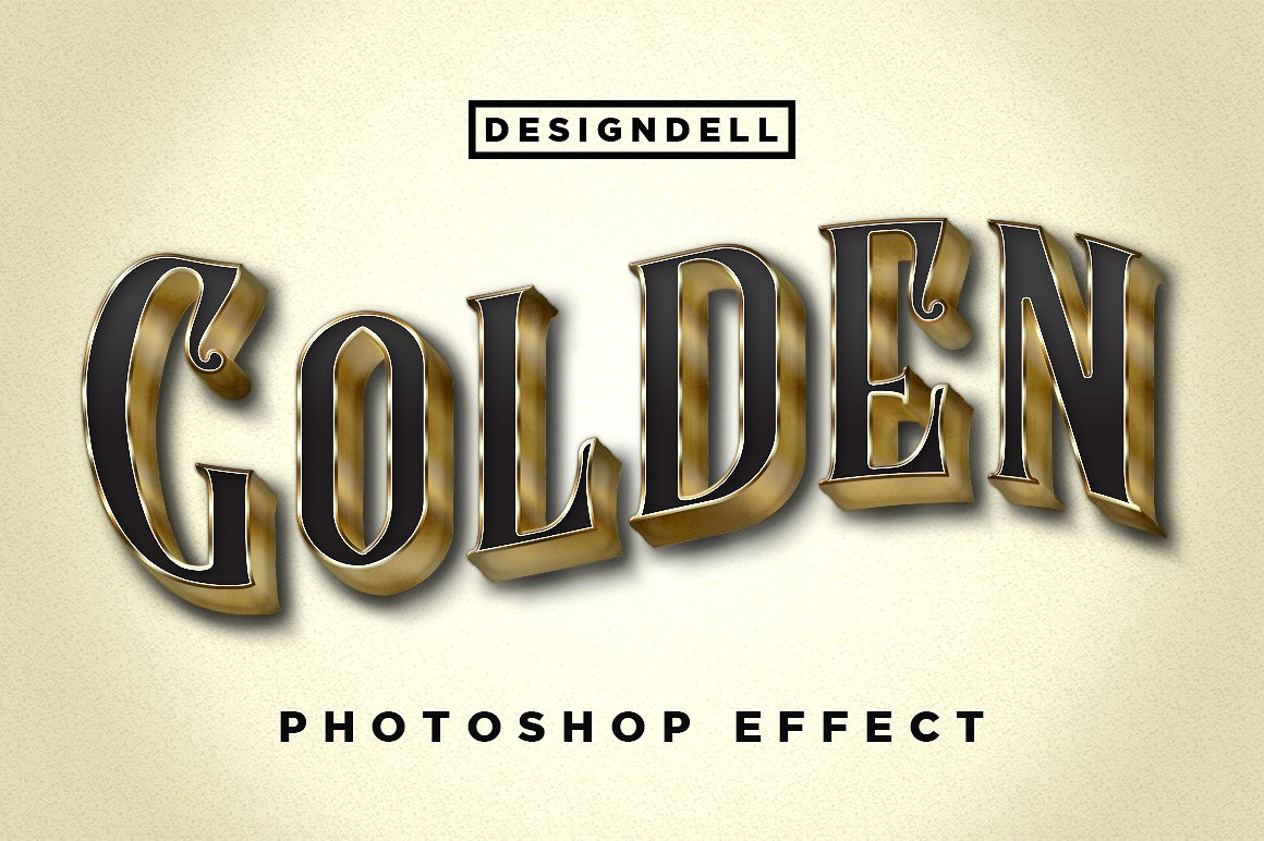 3D金属文字效果Golden Photoshop Effec