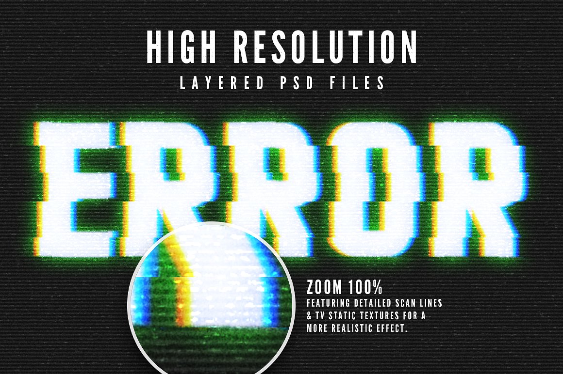 Glitch text effects for Photos