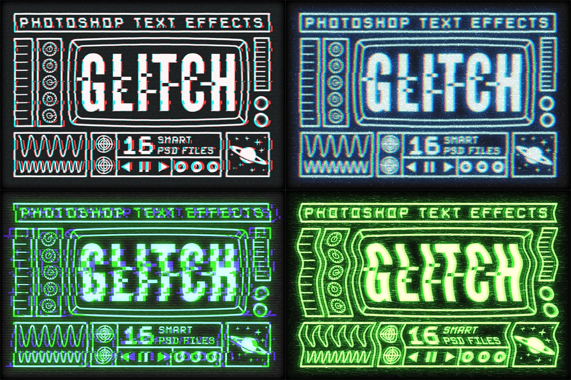 Glitch text effects for Photos