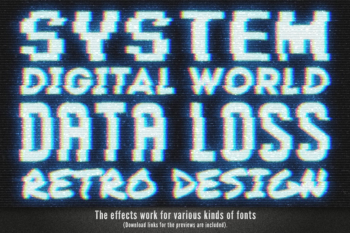 Glitch text effects for Photos