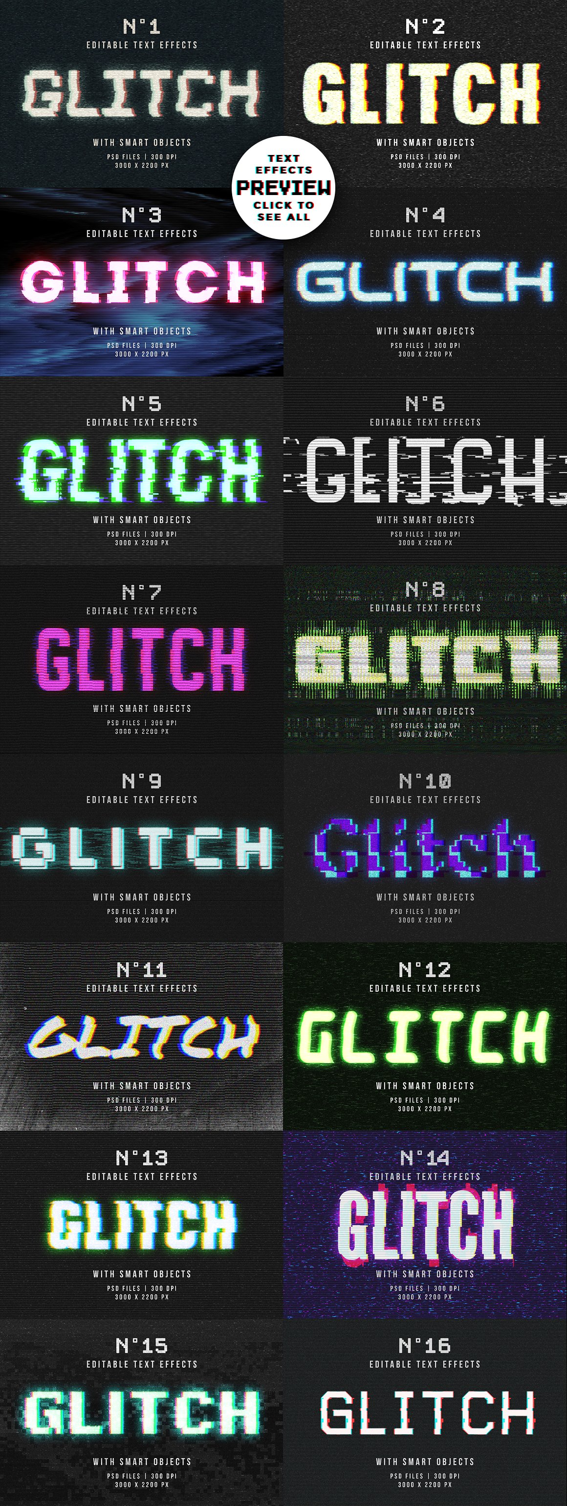 Glitch text effects for Photos