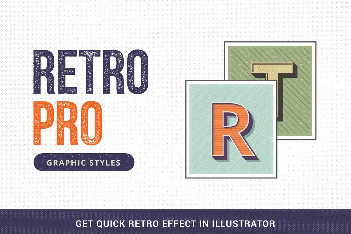 矢量复古图层样式RetroPro-Illustrator G