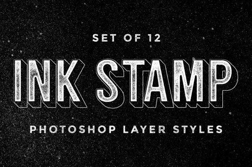 墨迹效果图层样式Ink Stamp Photoshop la