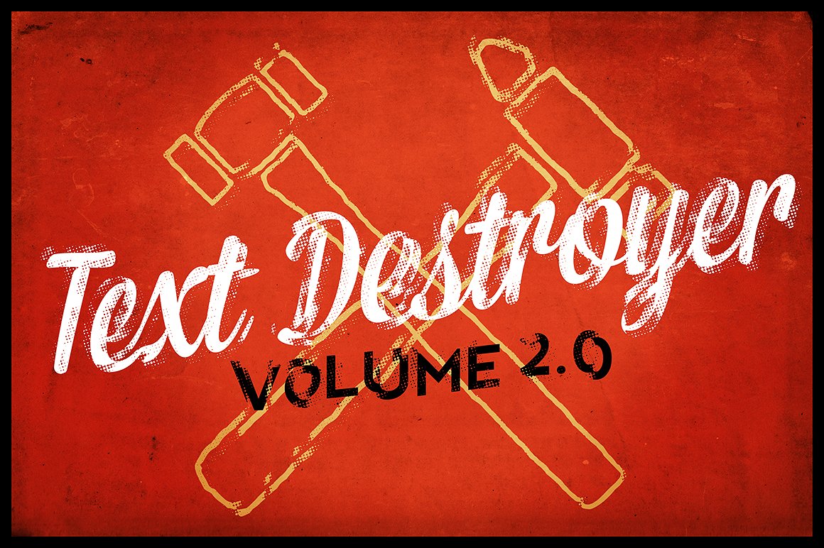 复古纹理PSD模板Text Destroyer Vol. 0