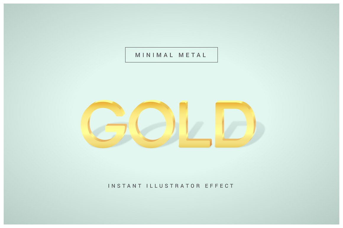 3D风格文字效果Instant Minimal Metal