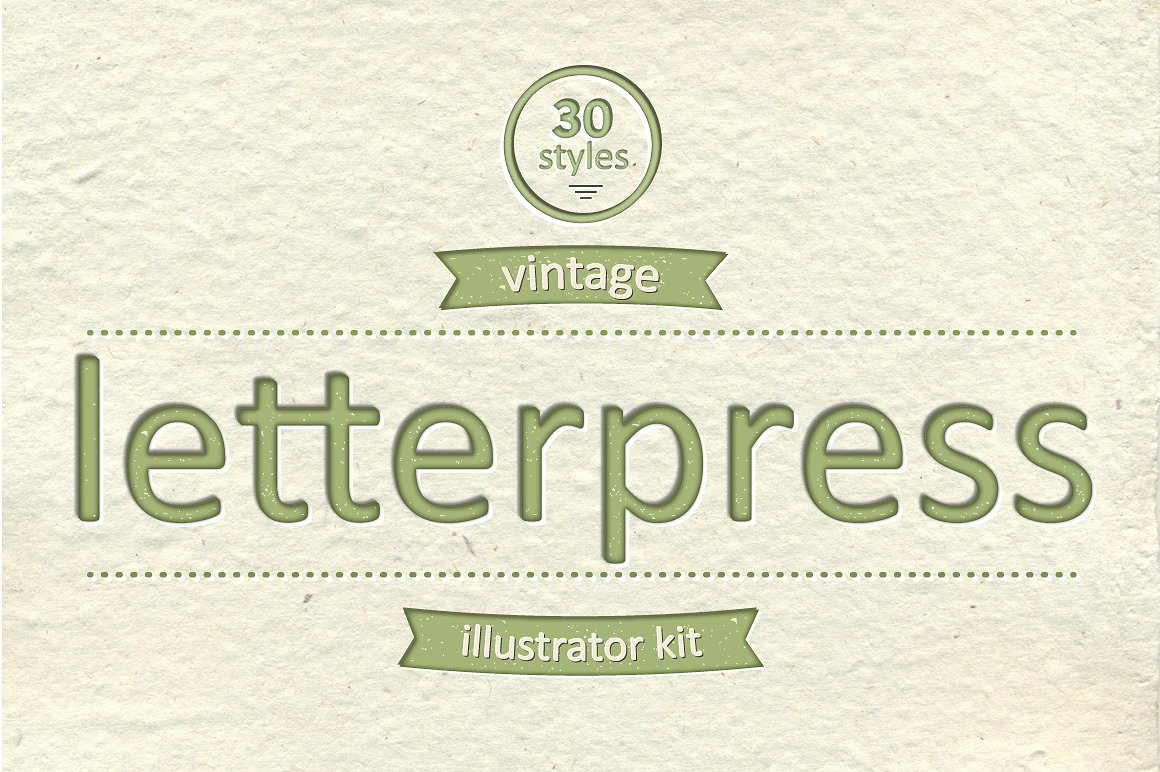 逼真凸版效果文字特效Vintage Letterpress