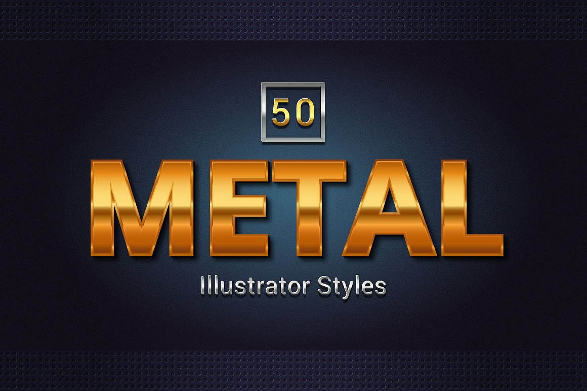 金属风格文字效果50 Metal Illustrator S
