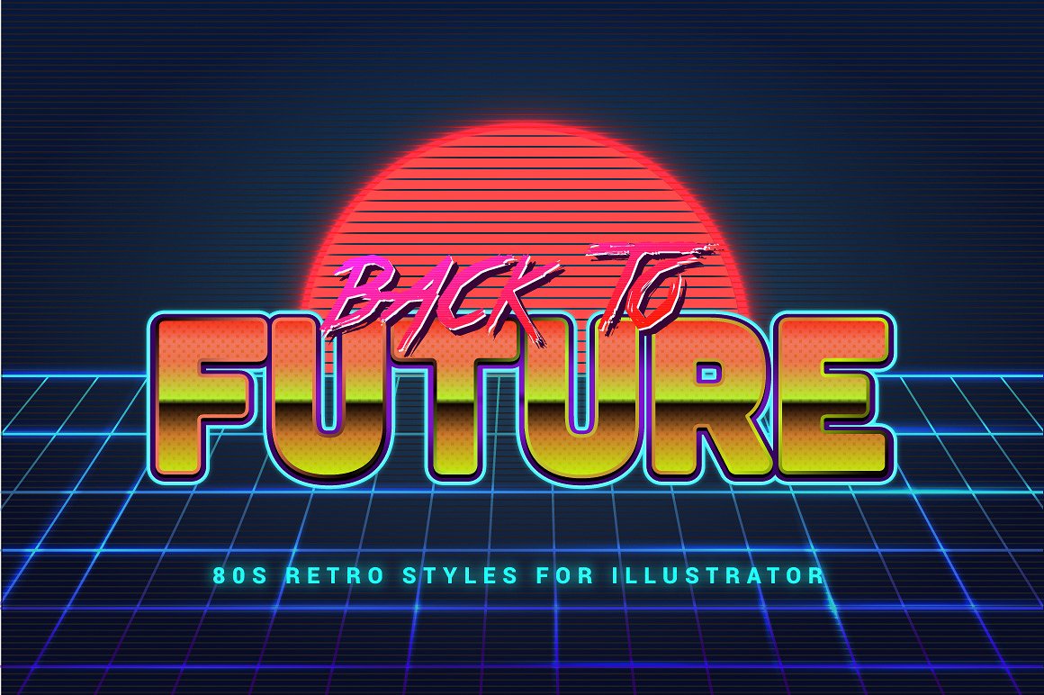 80年代文字效果80s Retro Illustrator