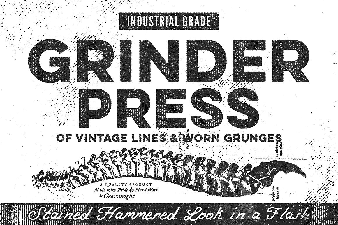 高质量复古精美纹理Grinder Press #214904