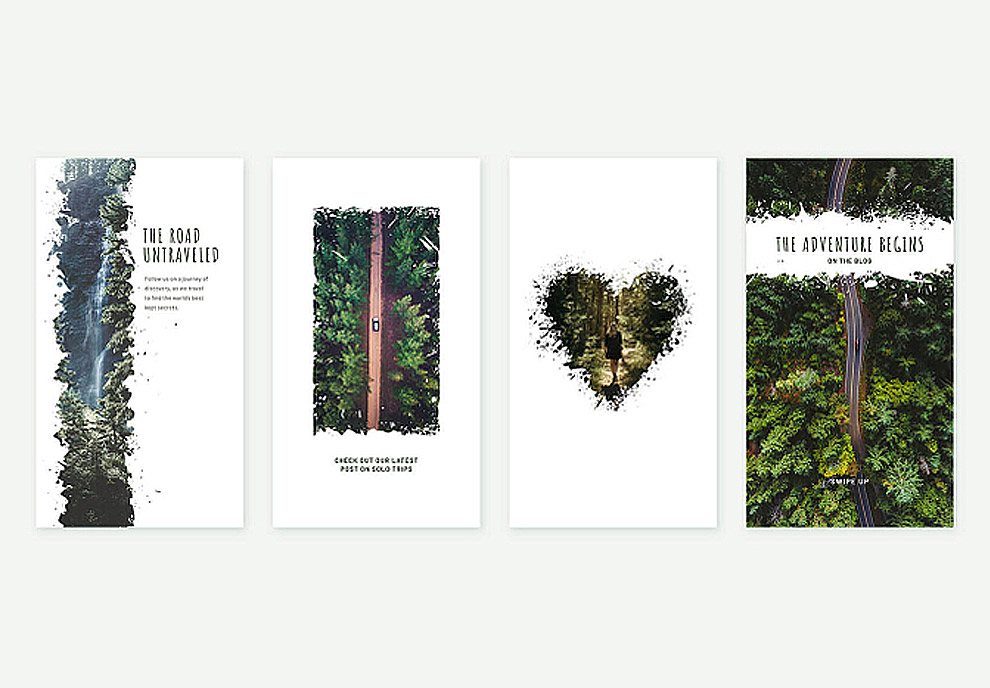 30个森林主题故事分享手机端APP宣传广告图PSD海报模板F