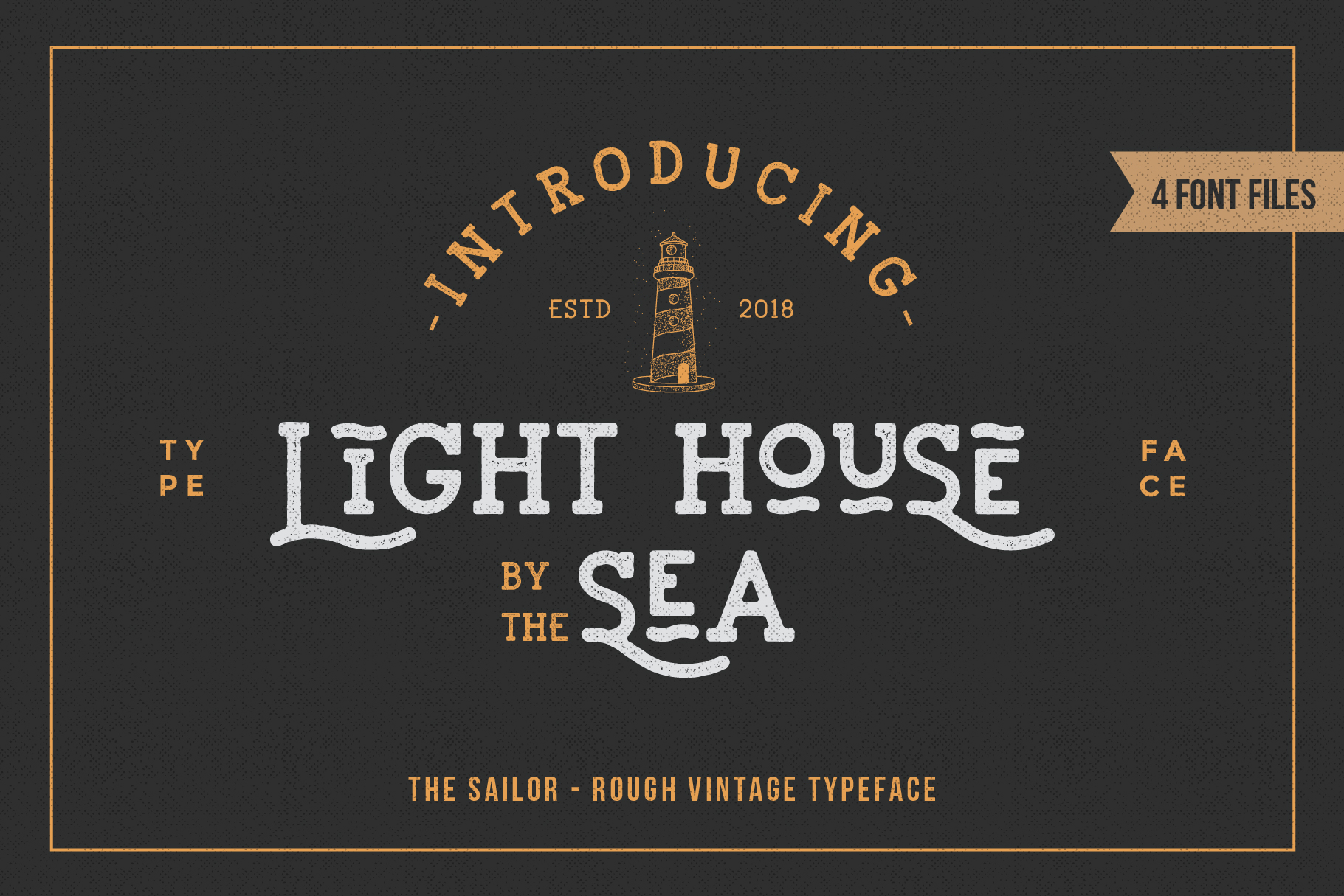 一款干净现代简洁的水手英文字体纹理版本LightHouse