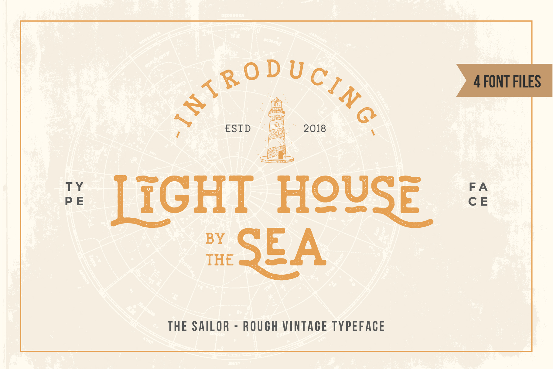 一款干净现代简洁的水手英文字体纹理版本LightHouse