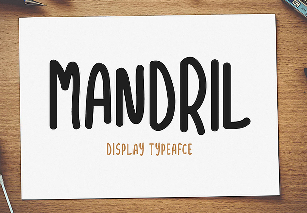 一款全新时尚的大写显示英文字体Mandril