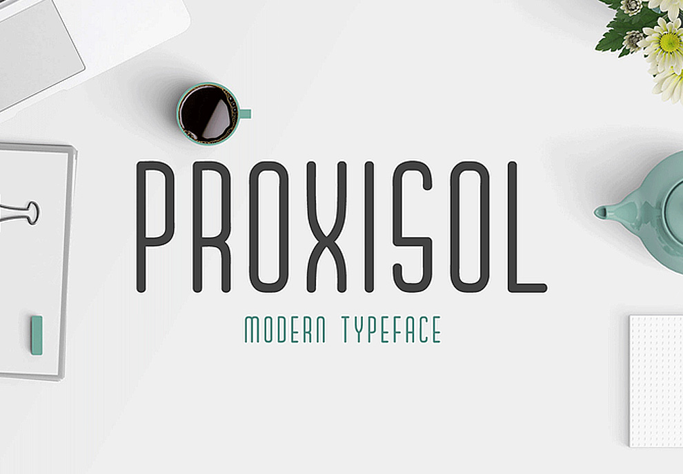 一款全新的干净现代时尚大写英文字体Proxisol