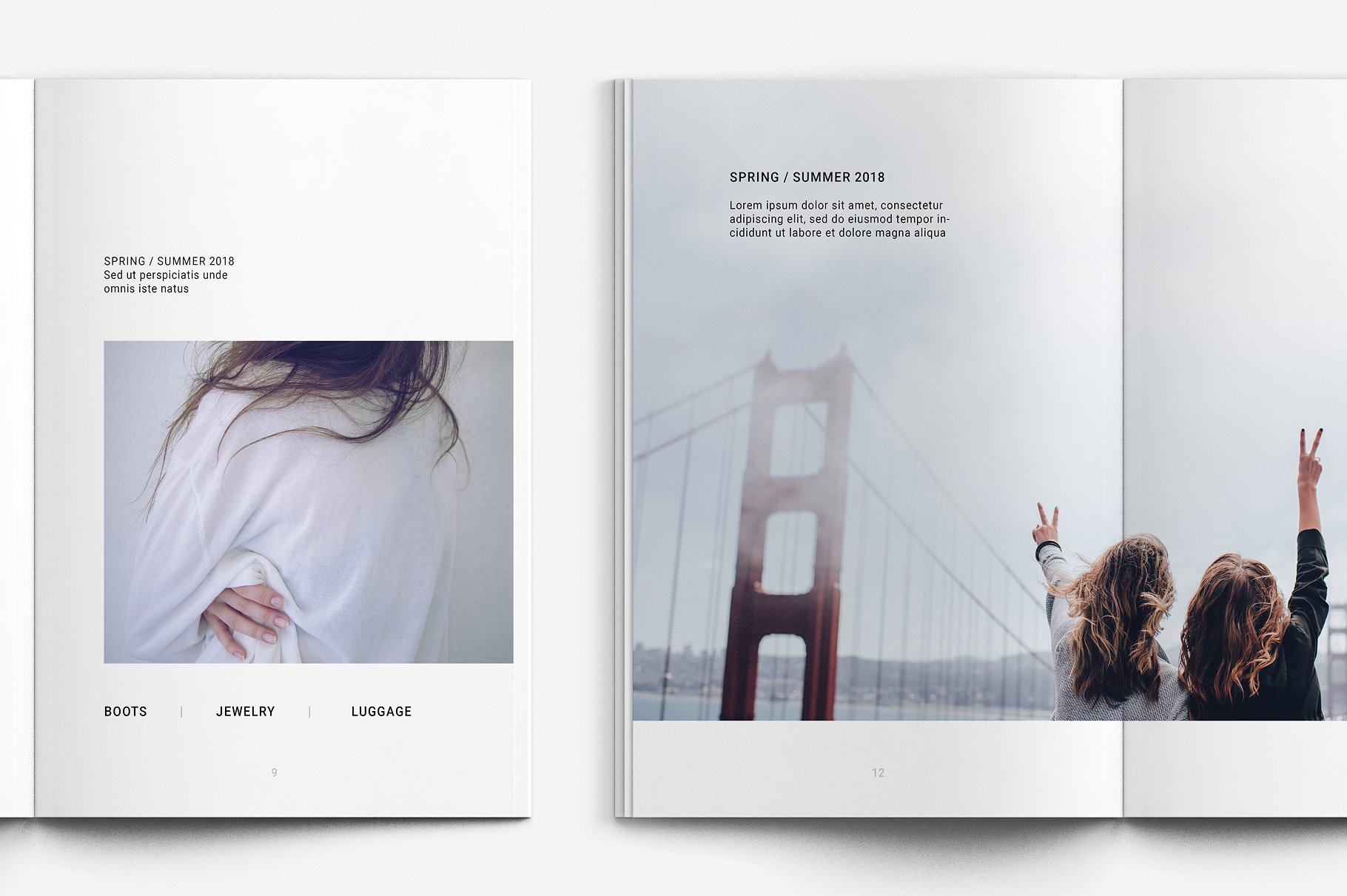 极简风格摄影杂志设计模板Clean Lookbook