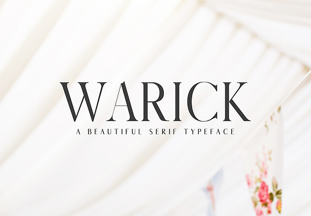 一款现代优雅的衬线英文字体Warick Serif Font