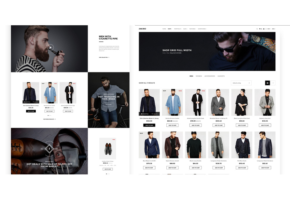 高端时尚服装服饰电子商务在线购物PSD网页模板Jakiro