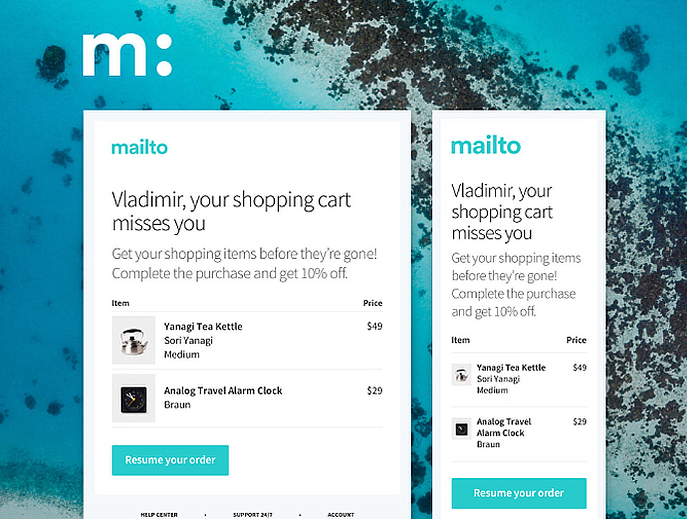12个简单时尚的电子邮件PSD网页模板Mailto Emai