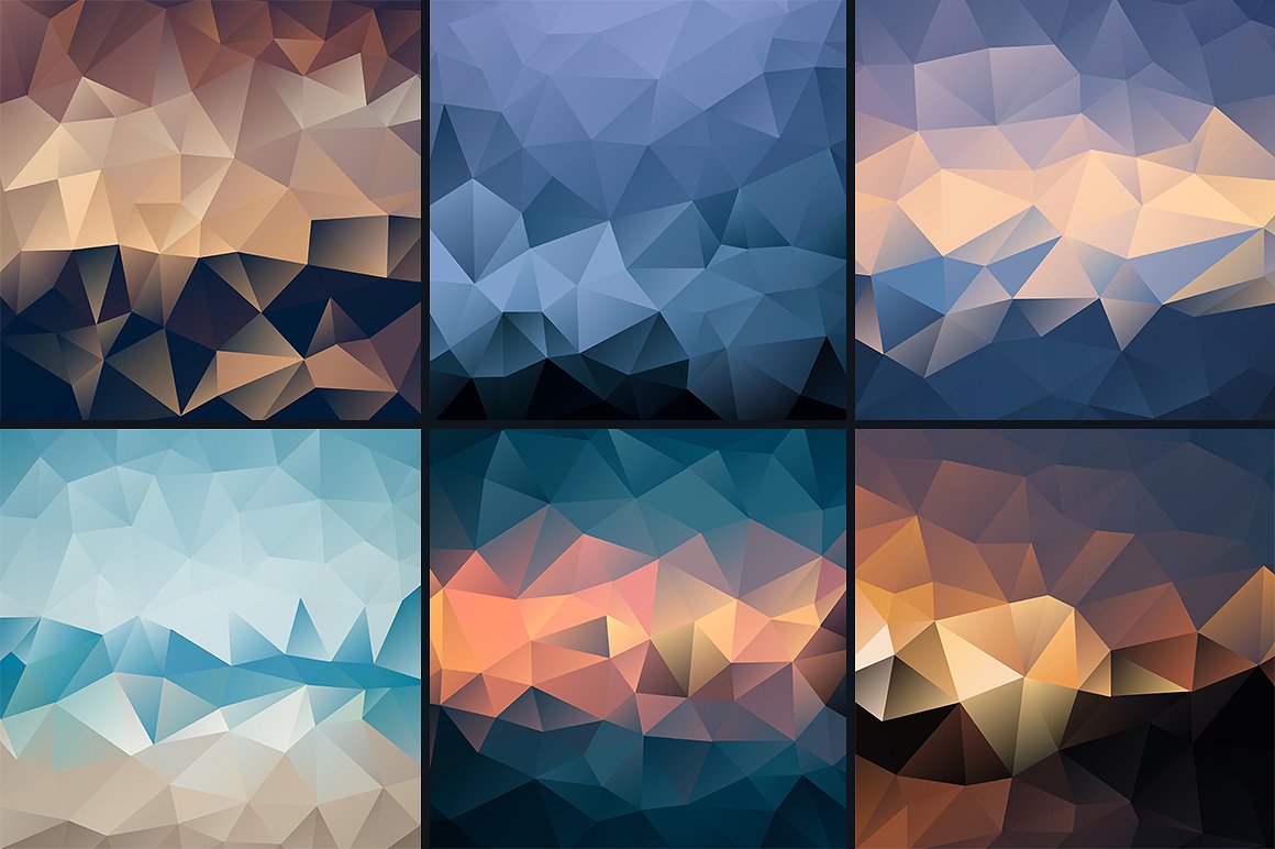 几何形状设计背景12 Polygon Backgrounds