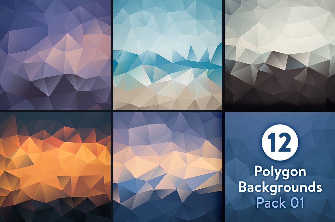 几何形状设计背景12 Polygon Backgrounds